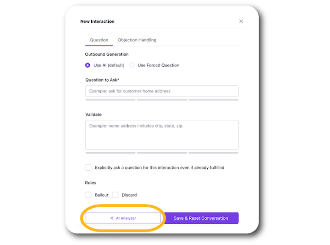analyzer button location