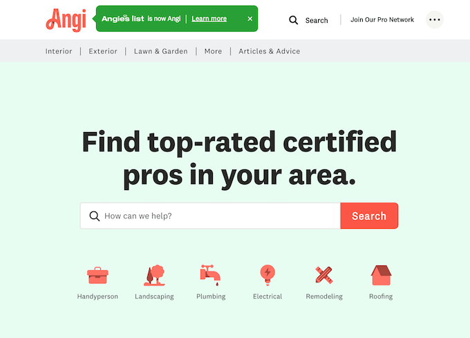 angi/angie's list for contractors - homepage