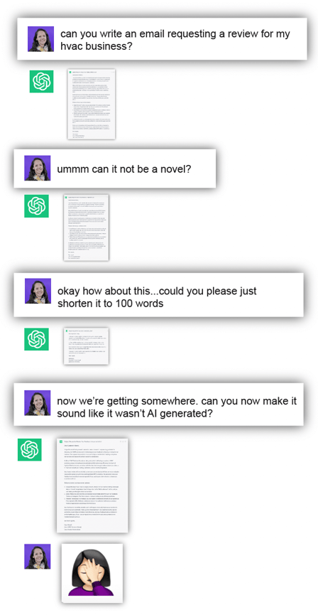 chatgpt example asking for a review