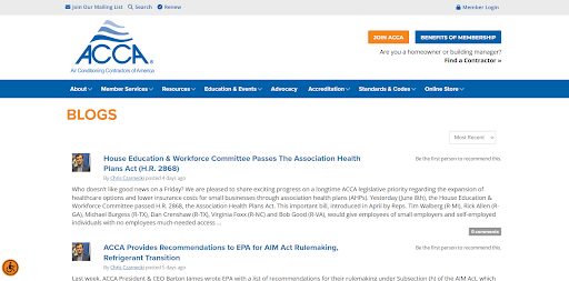 best hvac blogs - acca blog 