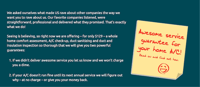 best hvac marketing strategies - service guarantee