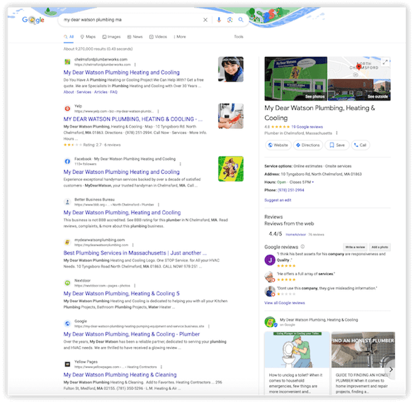 business planning checklist for contractors - search engine appearance example