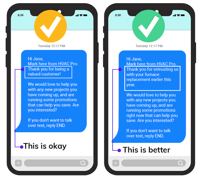 example of personalized customer communication