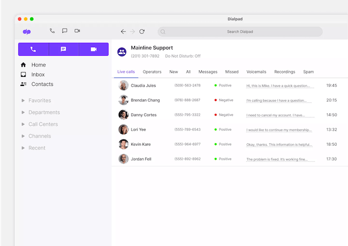 dialpad metric support