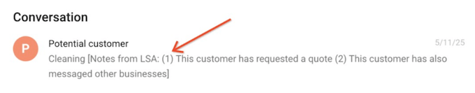 google lsa lead details