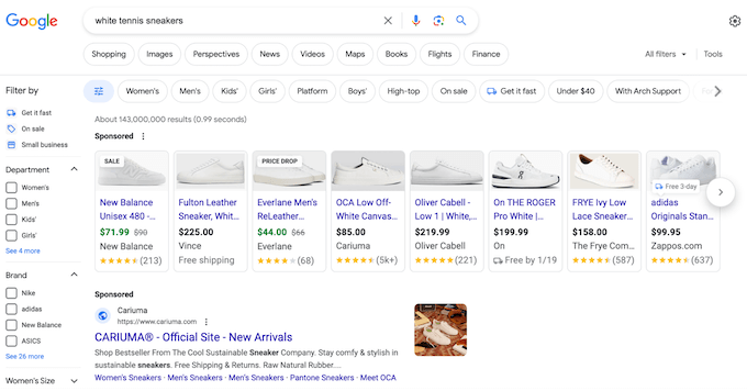 example of ads by industry