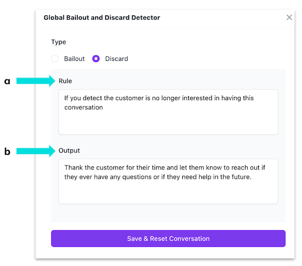 hatch ai setup - global discard rule example