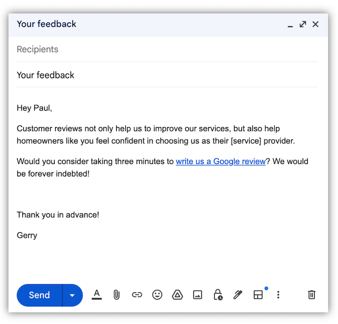 how to get more google reviews - how to ask for reviews via email