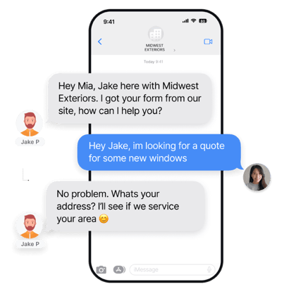how hatch ai assistant works - speed to lead text conversation example