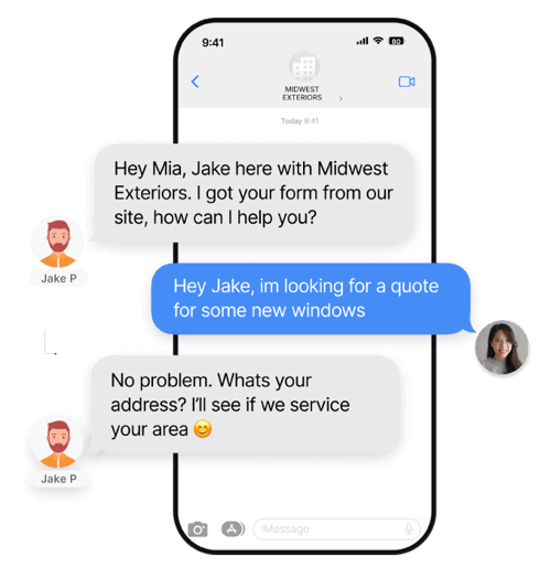 how hatch ai assistant works - speed to lead text conversation example