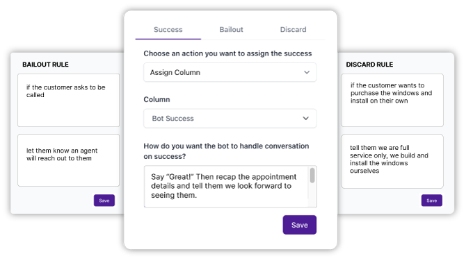 how hatch ai assistant works - success, bailout, and discard rules