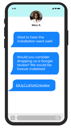 how to ask for google reviews via text