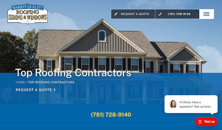 how to generate leads for home improvement businesses - example of optimized website