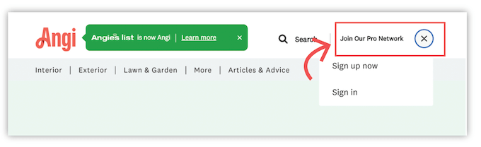 how to get on angies list - angi homepage
