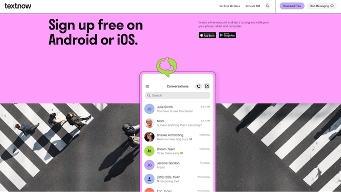 how to send a text message from a computer - textnow app