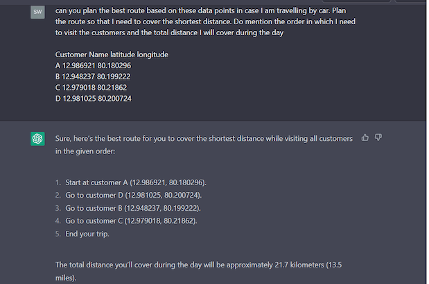 example of using chatgpt to map out your route for hvac