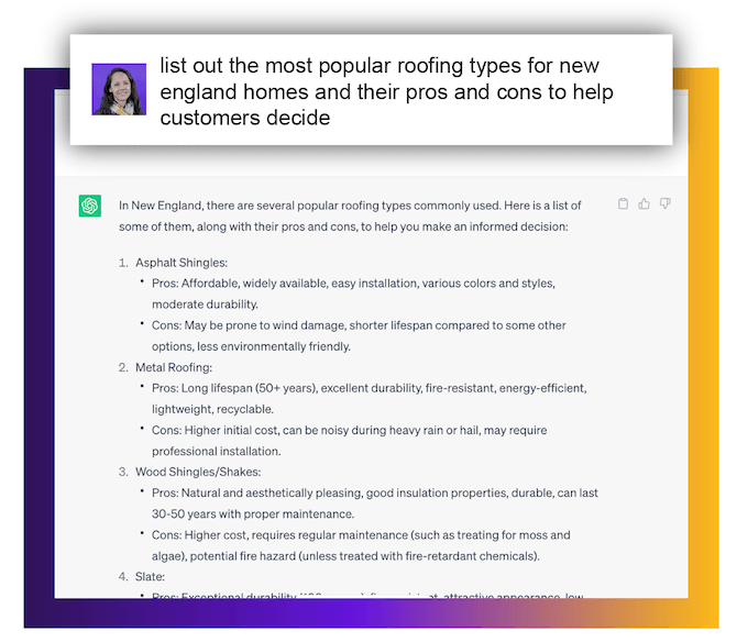how to use chatgpt for home improvement businesses - prompt example for blog post outline