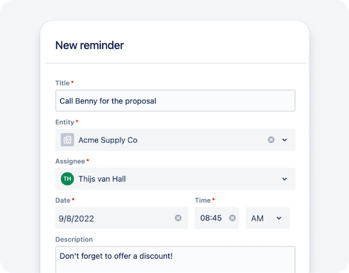 how to use a CRM tips - follow-up reminder