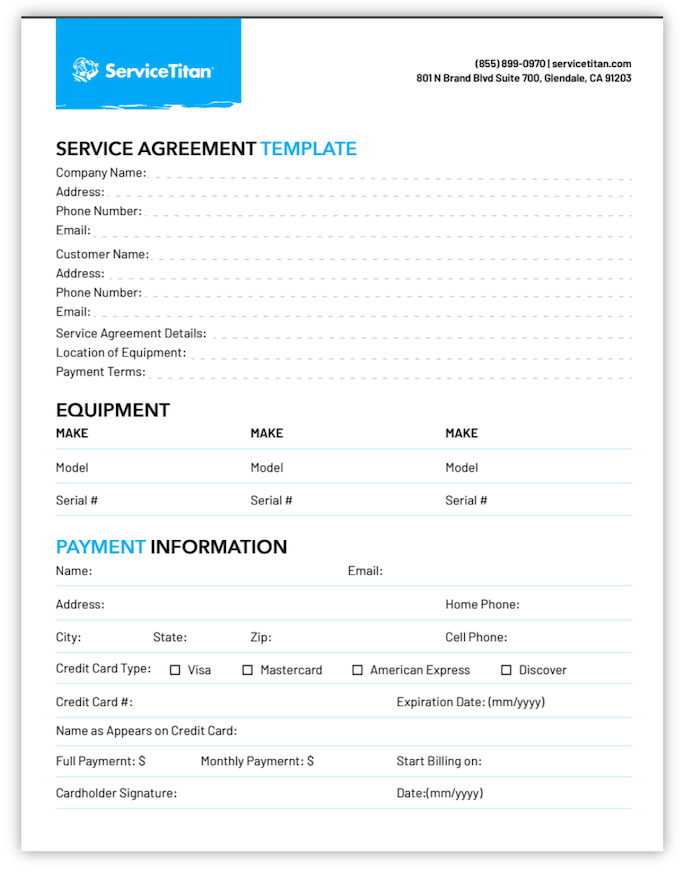 free hvac preventative maintenance contract templates - servicetitan service agreement example