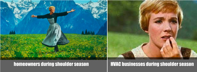 hvac shoulder season meme