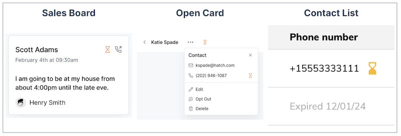 masked leads with an hourglass icon in hatch
