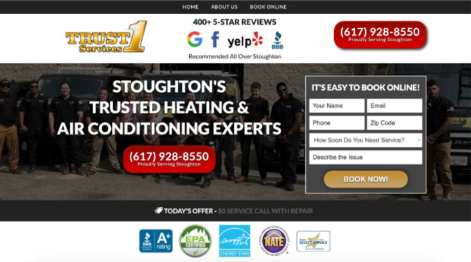 plumbing marketing ideas - website example