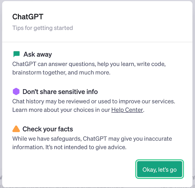 chatgpt warning on ai and sensitive data