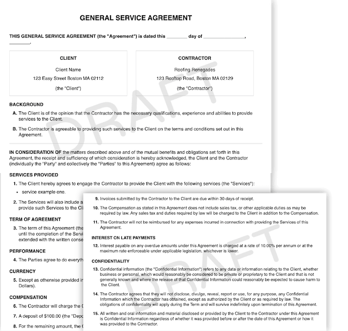 free roofing contract templates - lawdepot