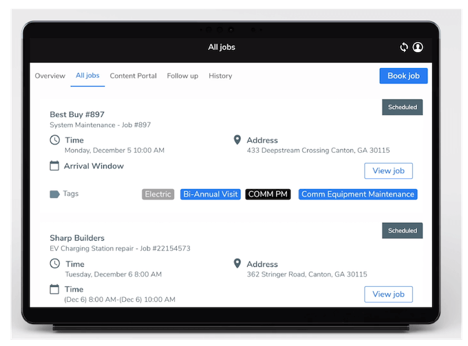 hatch + servicetitan integration - servicetitan job info screenshot