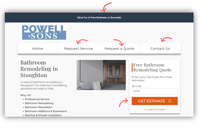 lead-capture optimized remodeling website