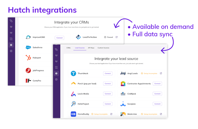 hatch vs podium - hatch integrations