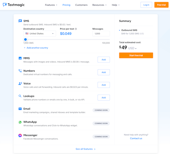 textmagic texting service
