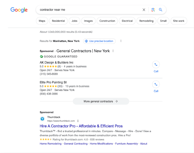 how to use AI for contractors - google local services ads