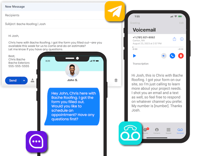 why your contractor leads aren't responding - multi-channel lead outreach example