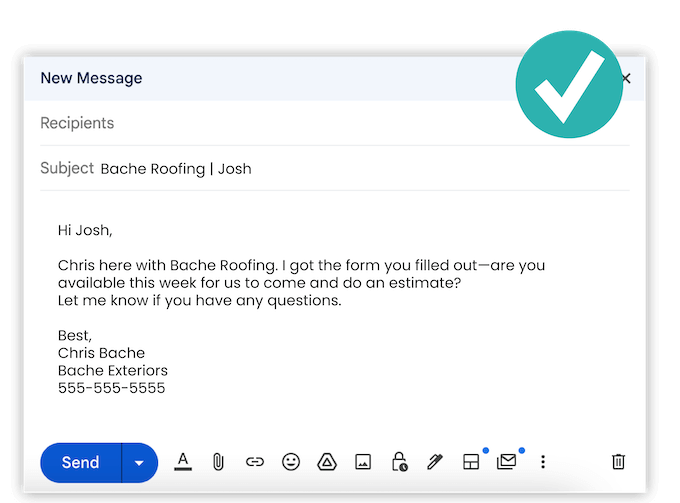 why your contractor leads aren't responding - short and sweet email
